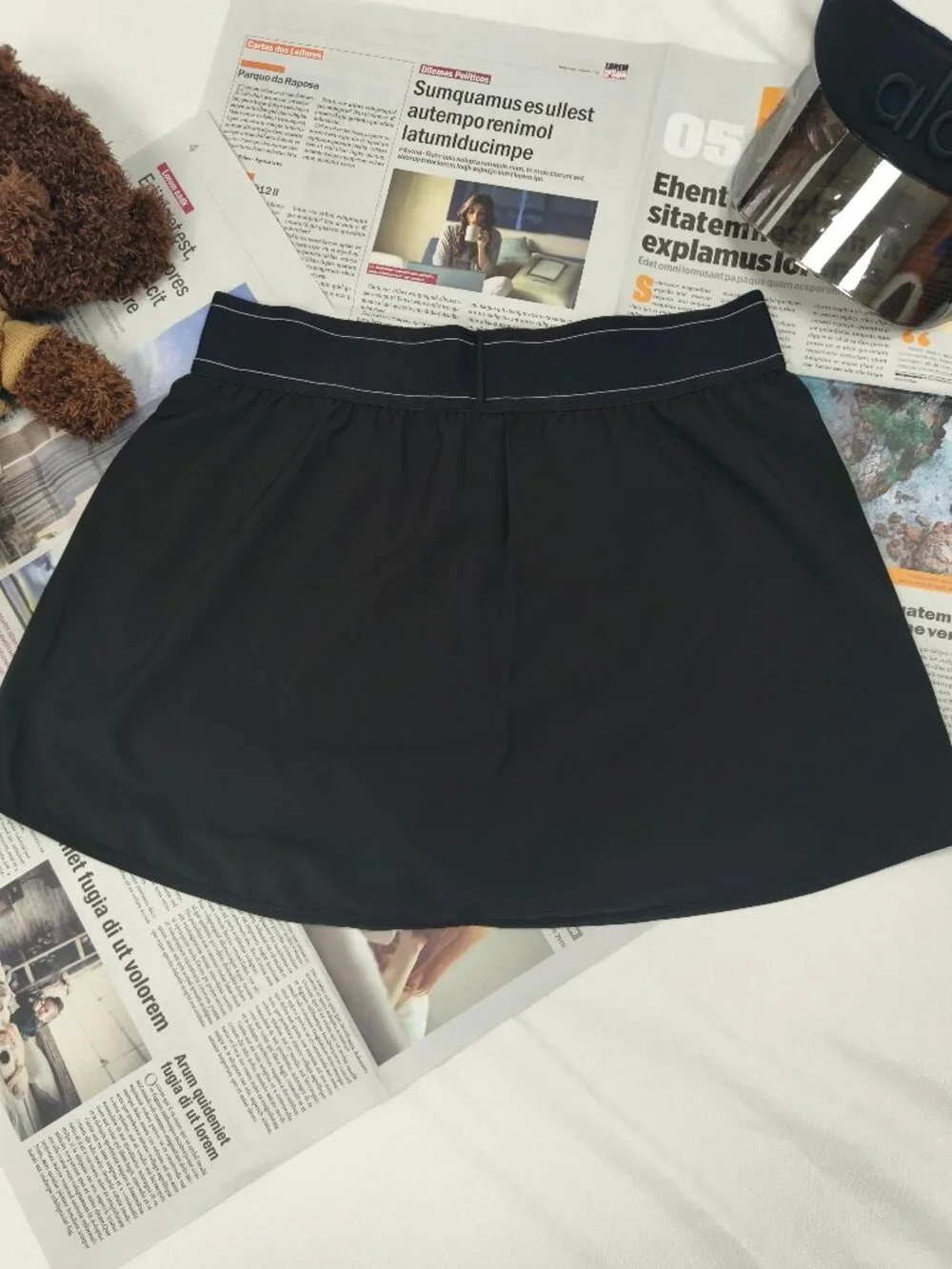 ALO Yoga Women's Match Point Tennis Skirt Black⚾| Versatile items | Athleisure😍